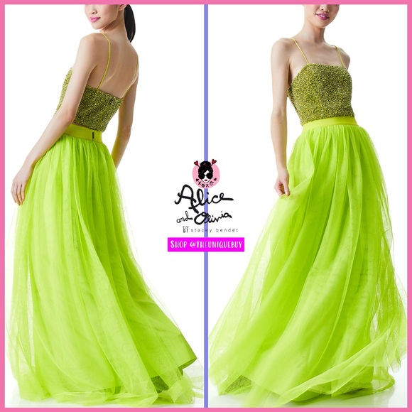 Alice + Olivia Catrina Tulle Lime Punch Green Maxi Gown Skirt is available  for purchase on au PAY Market - Imported Goods Online Store Co.Ltd. | au  PAY Market - Online Shopping Site